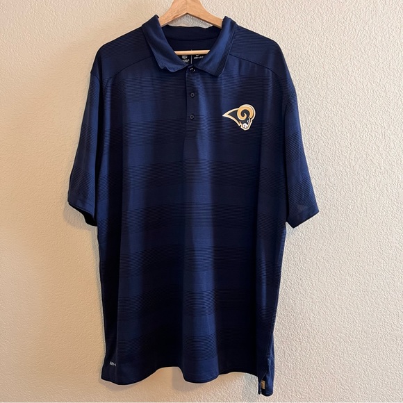 Nike Dri-Fit Los Angeles Rams Blue Polo Size XXL - Picture 1 of 10